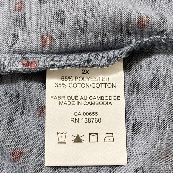 PENNINGTON'S Plus-size blue and red heart print t-shirt ~ XXL 2X XXXL 3X top tee - Picture 11 of 12